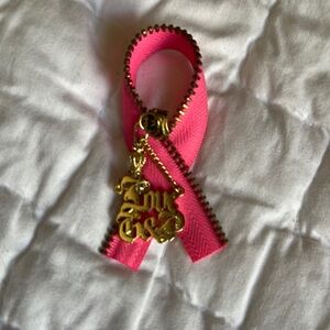 SALE JUICY COUTURE Pink Perfume Bottle Accessory with Gold Charm and Zipper